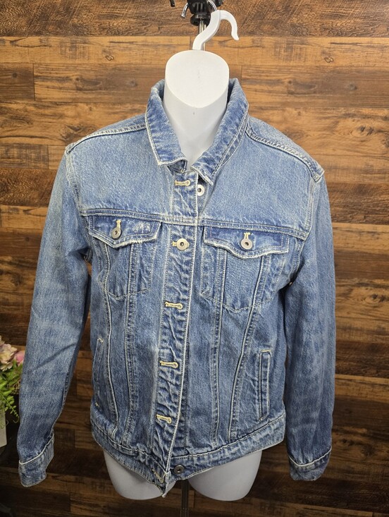Pilcro and the Letterpress Jackets & Blazers - Pilcro and the Letterpress Washed Blue Denim Jacket- Size: S